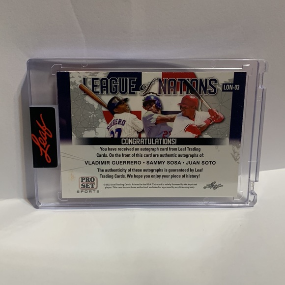 2022 Lead Pro Set LON Auto Guerrrero Sosa Soto #LON-03 SN2/7 (MISC7) - Picture 2 of 3